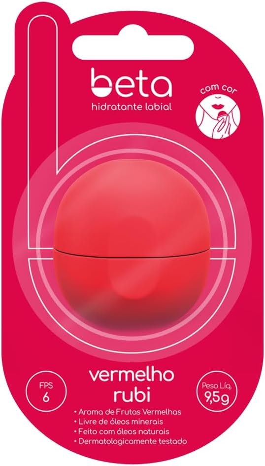 Beta Hidratante Labial com Cor - Frutas Vermelhas Vermelho Rubi 9,5g