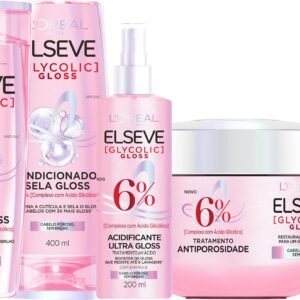 Kit Glycolic Gloss Shampoo+Condicionador+Acidificante+Creme de Tratamento+Sérum
